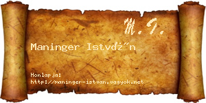 Maninger István névjegykártya